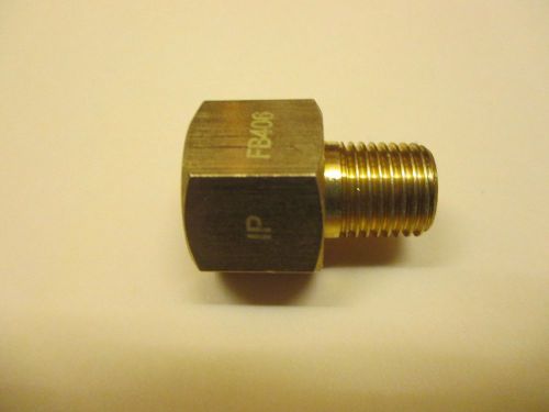 Brass fitting, reducer adapter, 3/8-inch female npt to male 1/8 npt air, water for sale