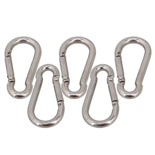 304stainless spring loaded gate snap carabiner quick link lock ring hook m4 4cm for sale
