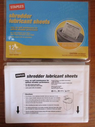 Staples 22 Paper Shredder Lubricant Sheets 22 Sheets NEW