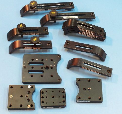 Lot of newport hardware bk-2 kinematic mount tops, c-4 table clamps (nrc, laser for sale