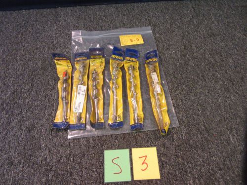 6 irwin drill bits auger 15/16&#034; spade 3/4&#034; wood 13/16&#034; electricians tool new for sale