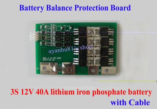 Battery protection bms board balance charge for 3s 11.1v 12v 40a lithium battery for sale