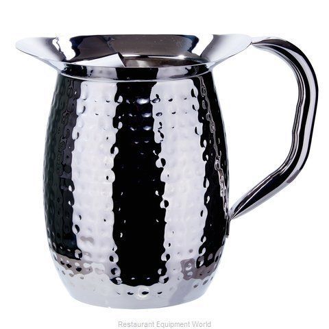 Winco wpb-3ch, 3-quart stainless steel bell pitcher with ice guard, hammered for sale