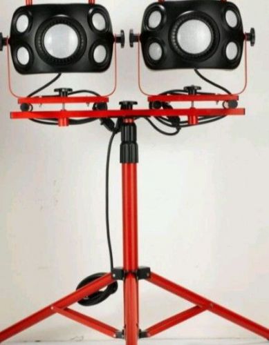 2-Head LED Red and Black Work Light with Tripod ...by IDC