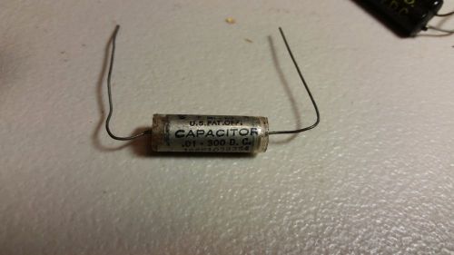  NOS Sprague Vitamin .01 MFD 300 VDC Oil Tone Capacitor Guaranteed