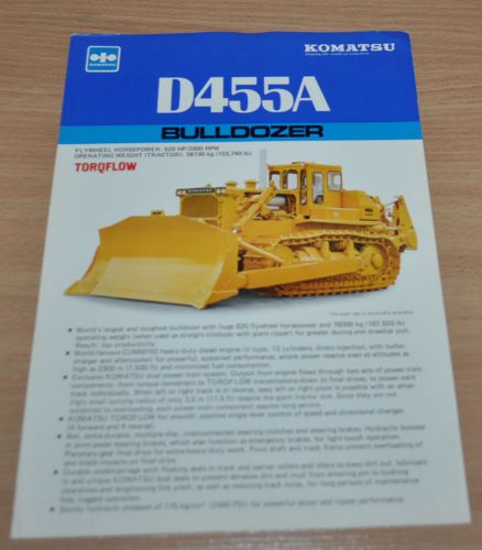 Komatsu D455A Bulldozer Dozer Crawler Russian Brochure Prospekt