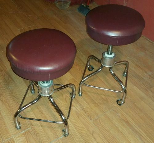 Two Matching Pedigo Chrome Tattoo/ Doctor/ Dentist Stool With Casters