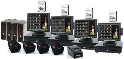 Aldelo pos 2013 x4 restaurant complete system aio stations windows 7 pro new for sale