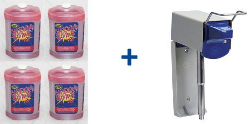 ZEP Cherry Bomb (4) Gallons Hand Soap 095124 &amp; D4000 Dispenser 600101