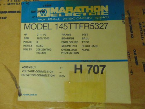 Electra Motor Marathon 145TTFR5327 RPM 1800/1500 (2 1/2 HP) 145T Frame  TEFC