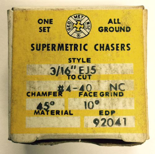 NEW Supermetric #4-40 Chasers for Geometric 3/16&#034; EJ5 Die Head
