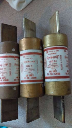 Used shawmut a2k400 class k-1 industrial fuse 250v 400 amp for sale