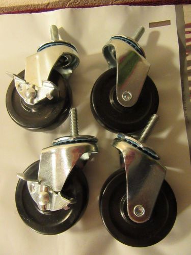 4 Pack 3&#034; Heavy DUTY Castors swivel 2 Locks &amp; 2 Non Locking