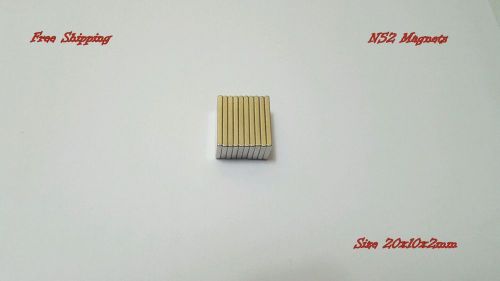 10pcs 20x10x2mm N52 Super Strong Rare Earth Neodymium Magnets
