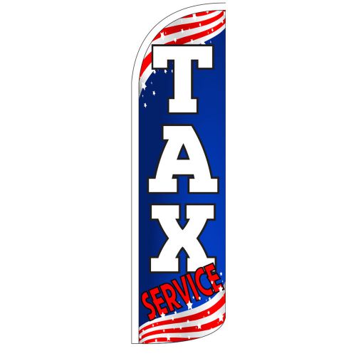 TAX SERVICES WINDLESS 15&#039; FEATHER DELUXE SWOOPER FLAG BANNER MADE USA