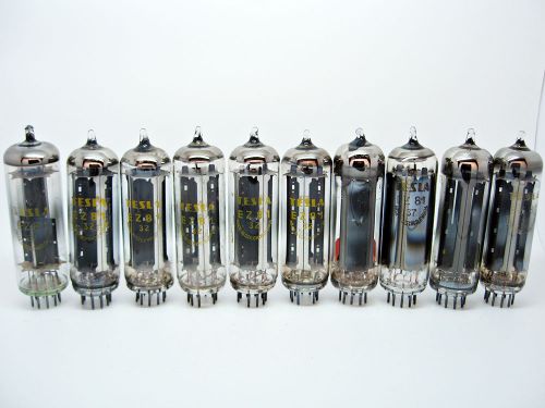 10 x Tesla NOS &amp; Used EZ81 - 6CA4 Vacuum Rectifier Tubes O-Getter YELLOW LABELS