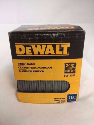 DeWalt 2-1/2&#034; 16 Gauge Heavy-Duty Straight Finish Nails (Model # DCS16250) *NEW*