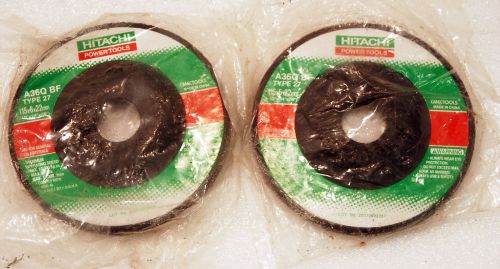 Two (2) Hitachi A36QBF Type 27 4-1/2&#034; x 1/4&#034; x7/8&#034; Grinding Wheels