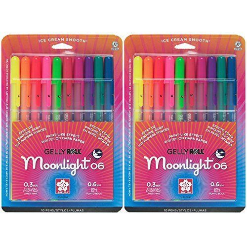 Sakura 58176 10-Piece Gelly Roll Blister Card Moonlight 06 Fine Point Gel Ink