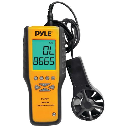 PYLE PMA90 9-Volt Digital Anemometer/Thermometer with Air Flow Measuring