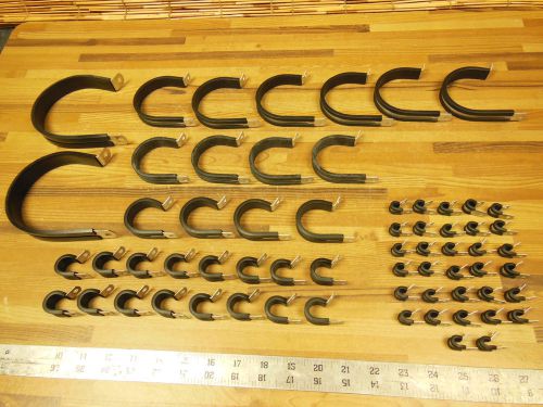 J&amp;M wire loom cushion cable clamp stainless and coated aluminum LOT assortment