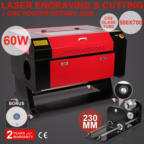 60W CO2 LASER ENGRAVER ROTARY AXIS CRAFTS ATTACHMENT DSP CONTROL NEW GENERATION