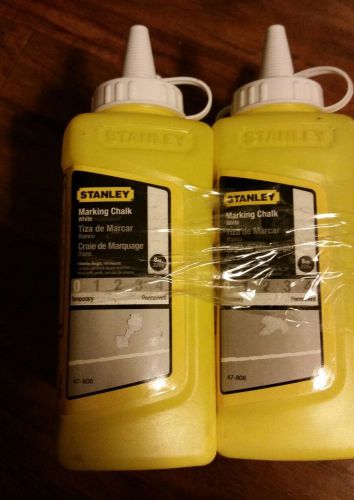 (4) stanley  white temporary marking chalk 8oz.  # 47-806 for sale