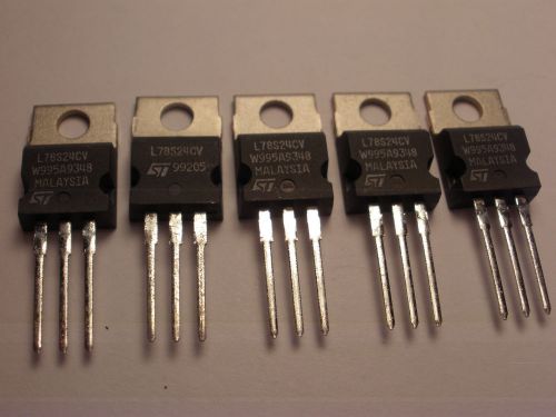 ( 10 PC. ) STMICROELECTRONICS L78S24CV, TO220, 2A AT +24VOLTS, NEW