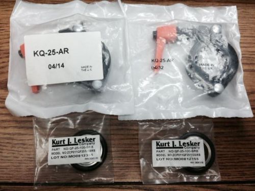 2ea new varian kq-25-ar clamps &amp; 2ea new center rings qf-25-100-srb for sale