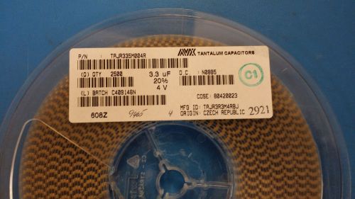 (20 pcs) tajr335m004rnj avx cap tant solid 3.3uf 4v r case 20% for sale