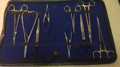 10 pc minor micro surgery student surgical instruments kit w/ tungsten carbide for sale