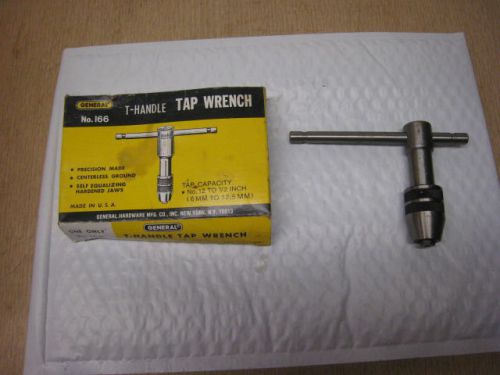 General 166 t handle tap wrench,sliding,12 to 1/2 in new free shipping for sale