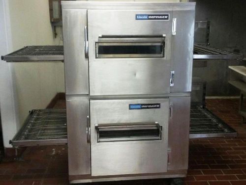 LINCOLN IMPINGER 1400 , 1450 NAT.GAS  DOUBLE STACK CONVEYOR PIZZA OVEN