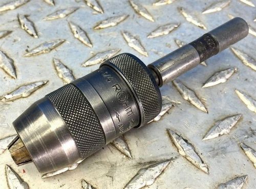 Rohm 1/4&#034; capacity supra keyless drill press chuck w/ 1/2&#034; straight shank for sale