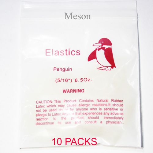 10Packs Dental 5/16&#039;&#039; 6.5Oz Latex Elastics Ligature Ties Bands Penguin US F