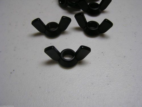 25 Nylon Wing Nuts 1/2 inch-13 Thread Black 1 3/4 inch Wing Spread 0507