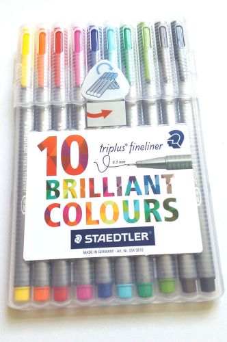 STAEDTLER Triplus Fineliner 0.3mm Pack of 10 Brilliant Colours