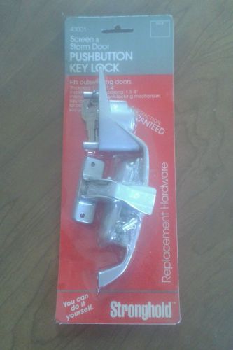 STRONGHOLD SCREEN AND STORM DOOR PUSHBUTTON KEY LOCK HANDLE NIP NEW