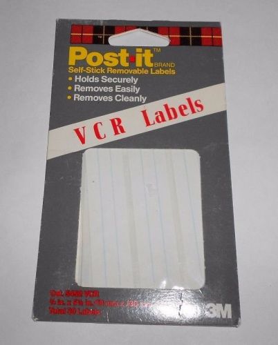 Vintage 3M Post It Self Stick Removable VCR Labels 30 Count NIP 1990
