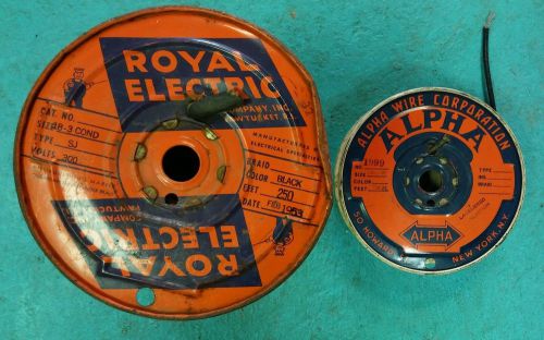 Vintage alpha royal electric spools of wire