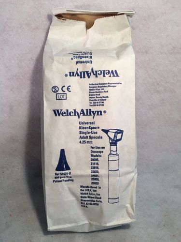 Welch Allyn 52434-U KleenSpec Single-Use Adult Speculas 4.25mm (3 Bags of 850)