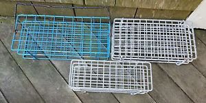 Wire and metal test tube vial rack holder lot of 3 vintage for sale