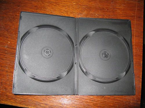 25 SLIM Black Double DVD Cases 7MM New