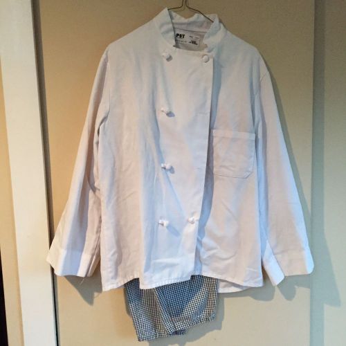 Chef uniform set chef coat and pants / cotton polyester size m for sale