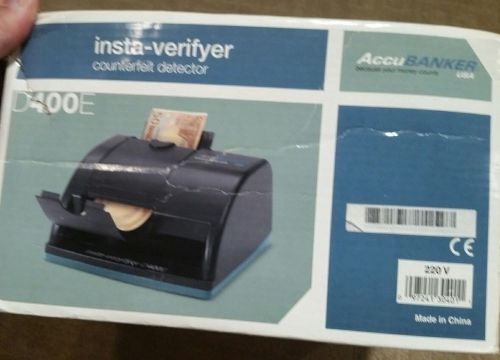 NEW! AccuBanker Insta-Verifyer D400E Banknote Anti-Counterfeit 4-Way EURO 220V