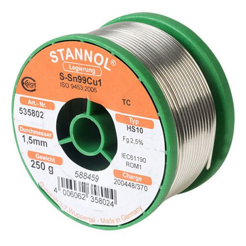 Stannol 631954 solder wire 95.5/3.8/0.7 0.5mm 250g for sale