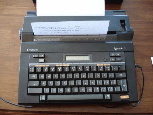 canon typestar 5 word processor with typewriter ability and ac adapter works