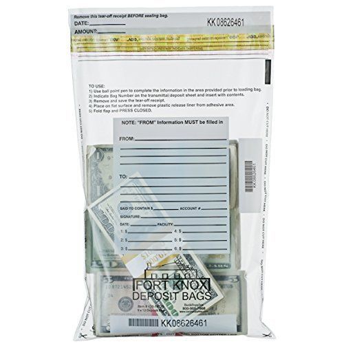 BankSupplies Clear Deposit Bags - 9 x 12 - Box of 100 Bags