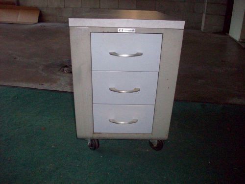 Addressograph companion 3 drawer rolling cabinet mid century industrial 1950-60s for sale