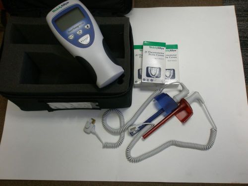 WELCH ALLYN SURE TEMP PLUS 692 THERMOMETER-75 COVERS- 2 PROBES